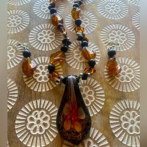Murano glass necklace set